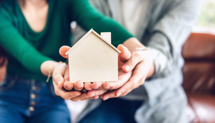 نگه داشتن یک ماکت خانه توسط زن و شوهر